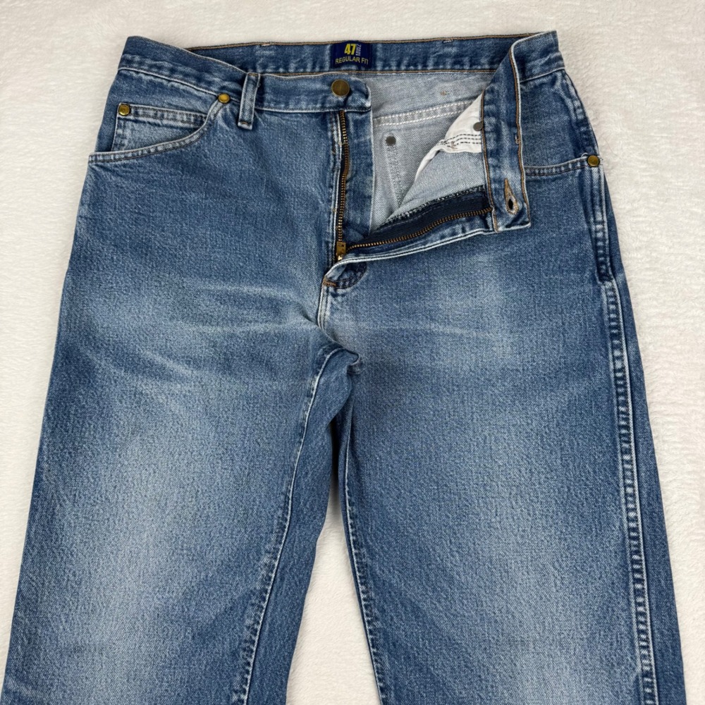 Wrangler 47MWZ Regular Fit Cowboy Cut Jeans Mens 34x34 Blue Straight Cool Fade